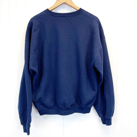 Jerzees Nublend Womens XL Patriotic Snowman Sweatshirt Winter Flag Dark Blue - Picture 2 of 8